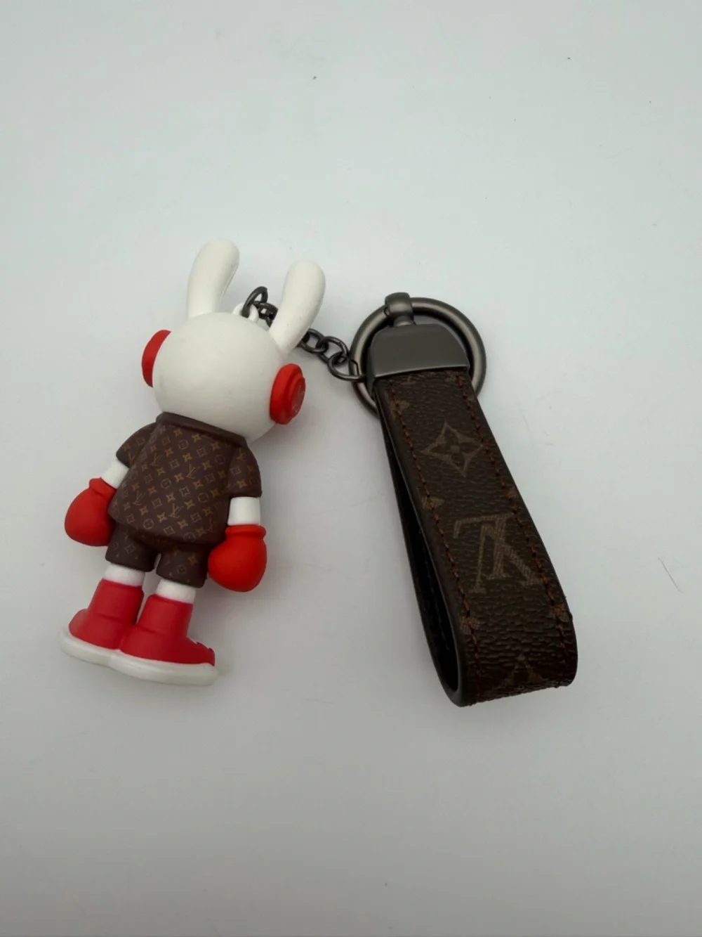 Louis Vuitton Monogram‎ Bunny Keychain in Brown, White and Red